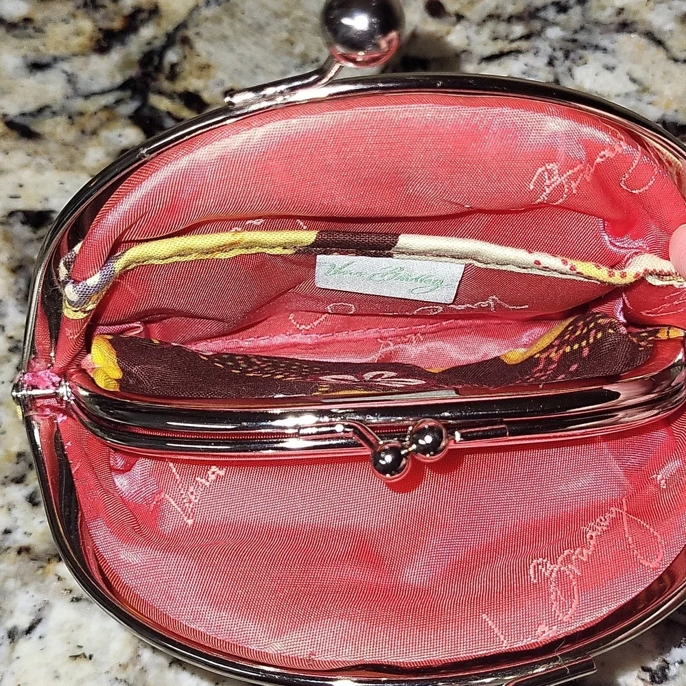 Vera Bradley Buttercup Double Kiss Lock Coin Purse - Picture 5 of 9